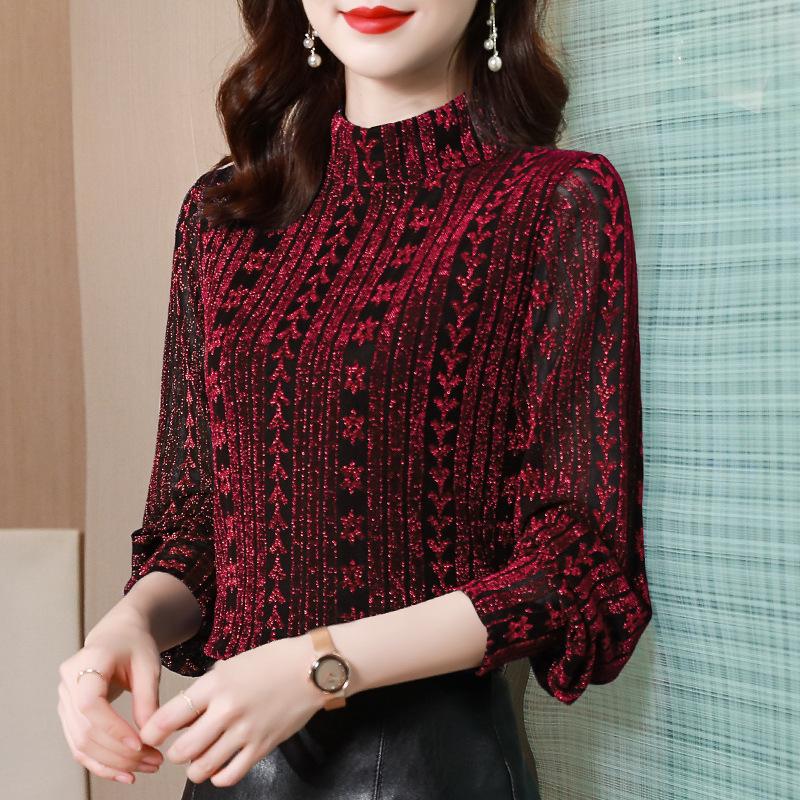 

Женская бархатная полуводолазка базовая рубашка для женщин на осень и зиму новая одежда для женщин среднего возраста с топами футболка с длинными рукавами для женщин M