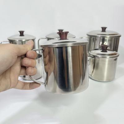 Edelstahltasse mit Deckel Camping Kaffeetasse Isolierte Teetasse für Reisen Bruchsichere Metall Safttasse