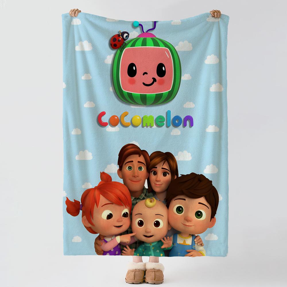cartoon C-Cocomelon-n Throw Thick Comfort Flannel Quilt, Multi-scene Use Indoor Outdoor Daily Nap