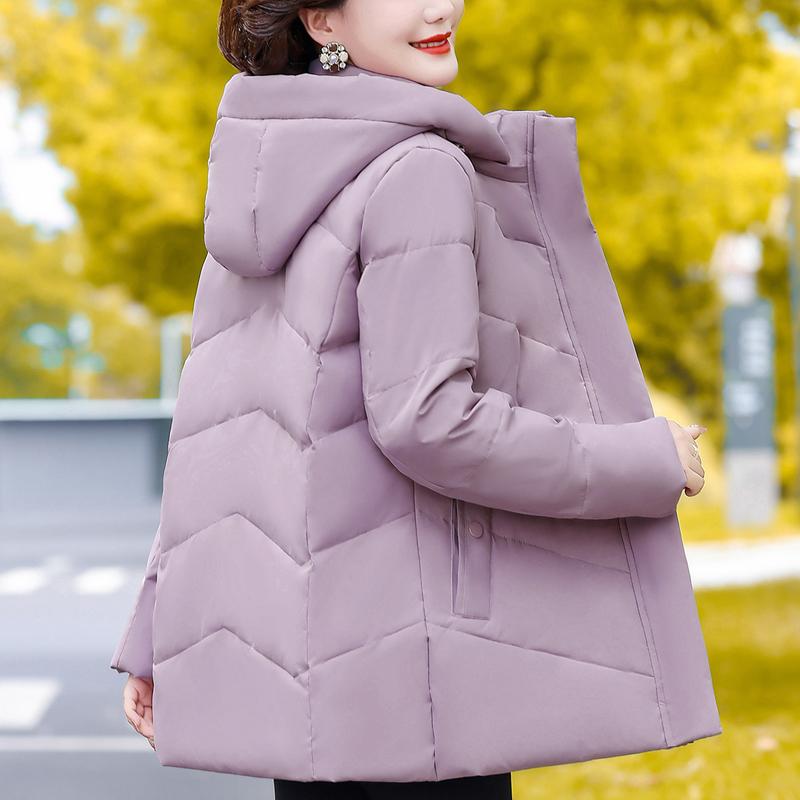Middle Age Women's Down Coats Winter Vintage Prakas Hooded Plus Size Elegant Thick Warm Puffer Jackets Woman  Outerwears