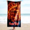1PC Custom Name Fire Truck Flames Art Beach Towel Highly Absorbent And Sand-Resistant Towel for Swimming, Pool, Yoga, And Travel Lightweight