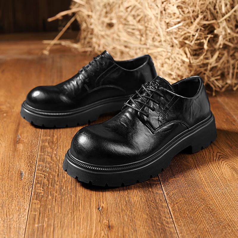 Mark Fairwhale Men s British Style Casual Business Height-Increasing Leather Shoes 42 чёрный