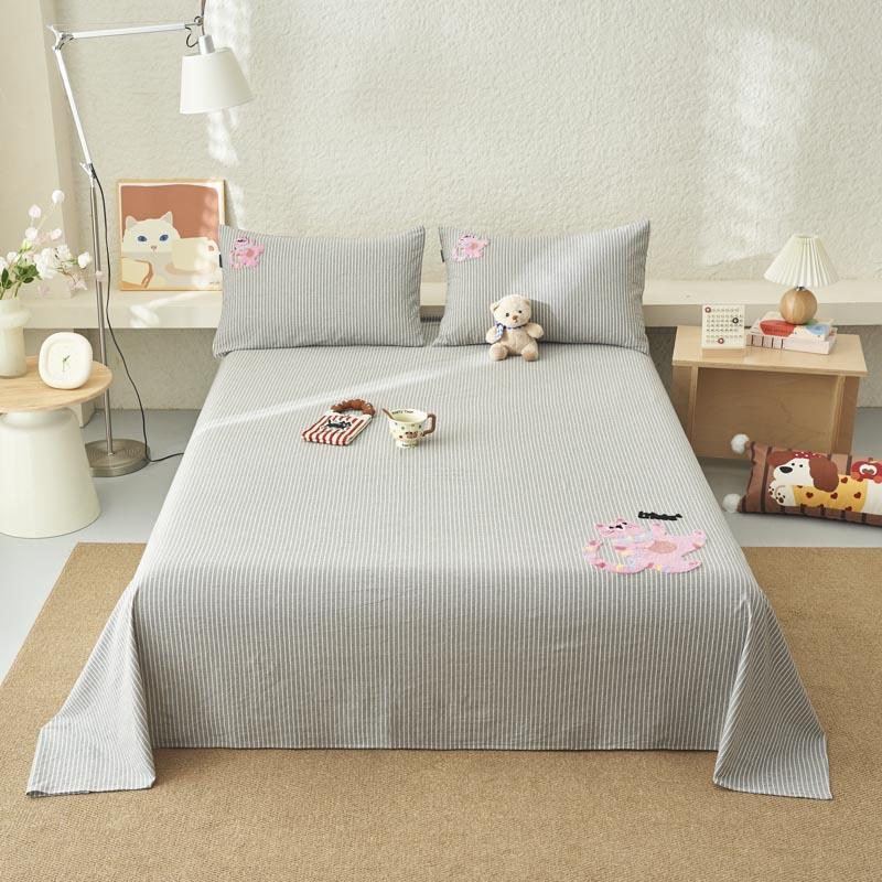 

1 PC 100%Cotton Bed Sheet designed for Double Bed Cartoon Striped Cotton Bed Cover Single/Queen/King Size Flat Bed Sheets Cotton 160x230cm 1pc