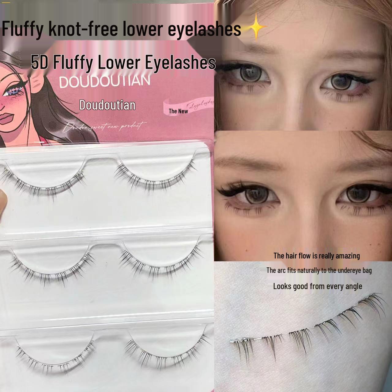

DouDou Sweet 5D Fluffy Rabbit Style Dense Curl Lower False Eyelashes for Cosplay