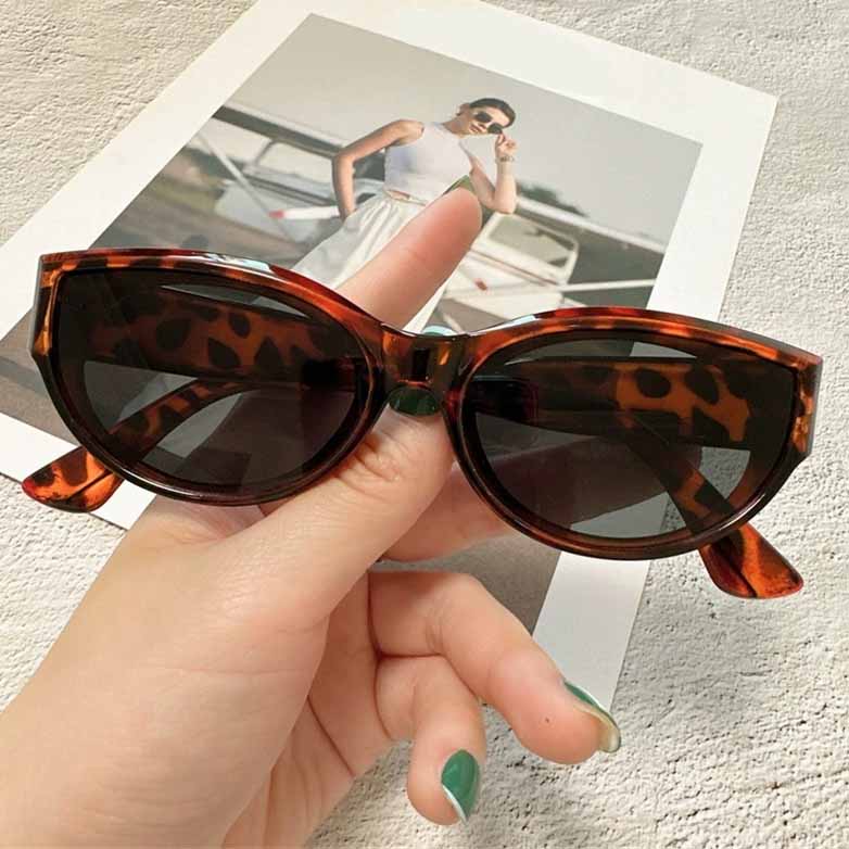 

Женские летние солнцезащитные очки Маленькая оправа Кошачий глаз Оттенки Ретро Хип-хоп Очки Модные летние аксессуары леопардовый