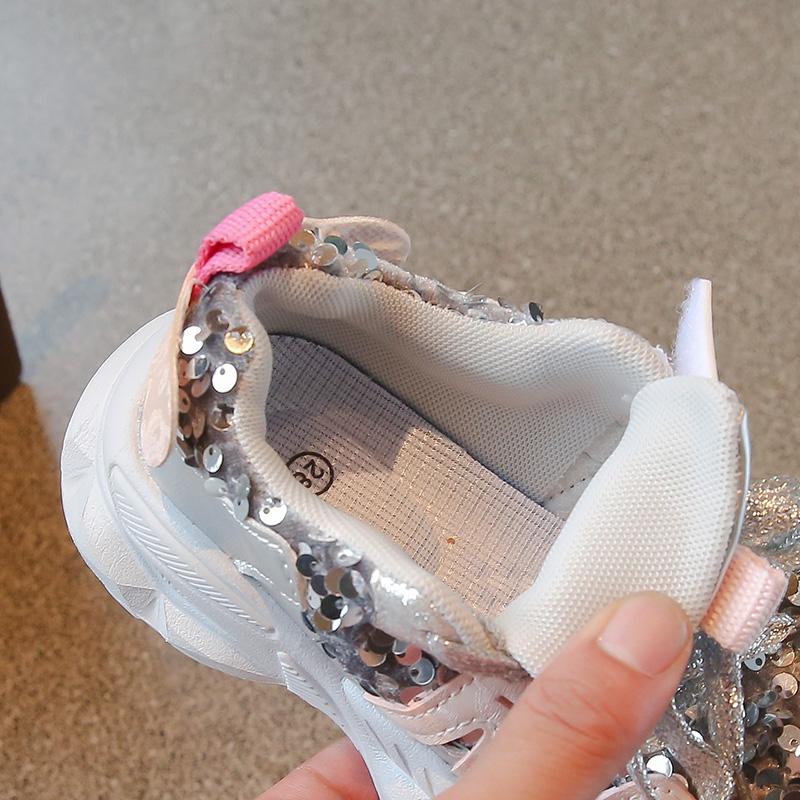 Korean Style Sport Shoes For Girls Trend Fashion Children's Sport Shoes Soft-soled Kid's Sneakers Spring Princess Running Shoes