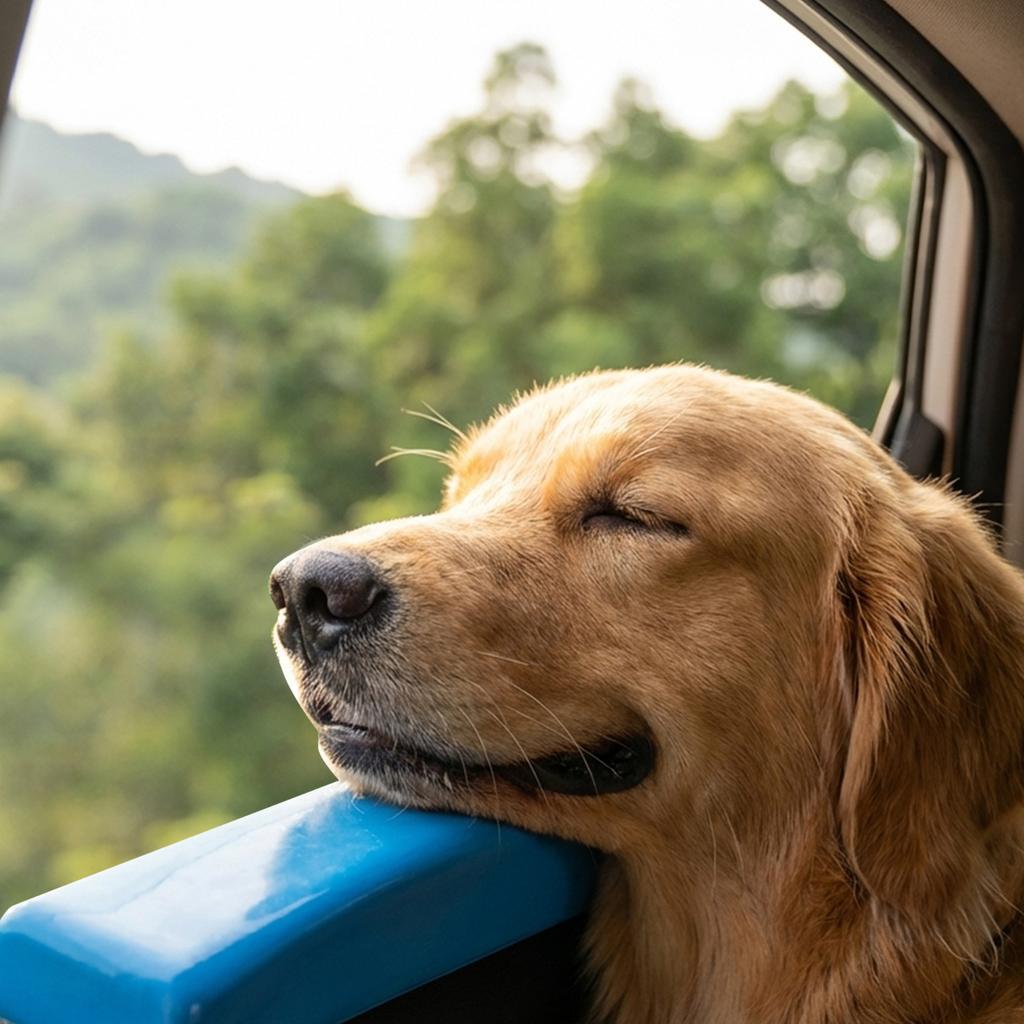 Window Chin Rest For Cool, Safe & Comfortable Rides - Dog - Secure Fit, Easy Clean Travel Cushion