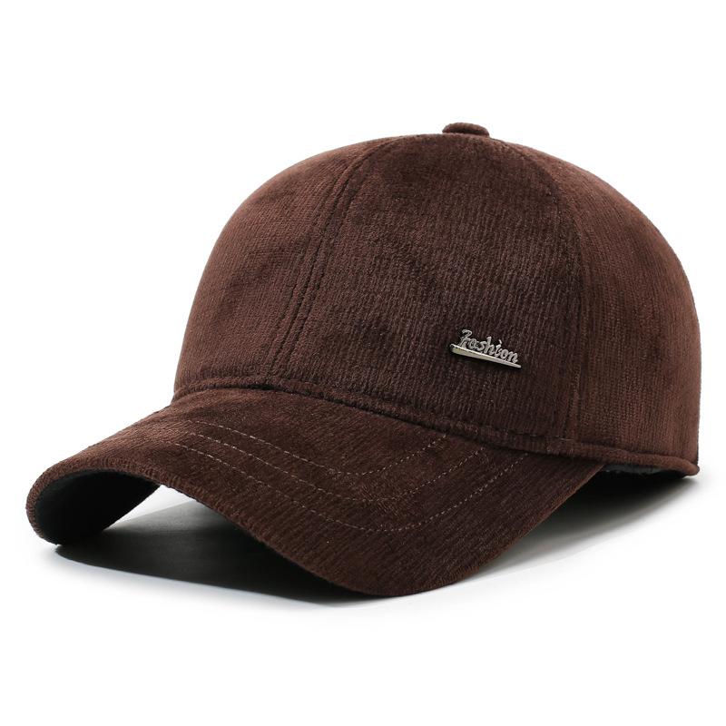 Winter Woolen Hat Men's Warm Baseball Hat Ear Protectors Old Man Thick Cap
