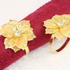 1-24PCS Gold Mesh Flower Napkin Ring Metal Elegant Table Decor for Wedding Party Banquet Dining Table Accessories