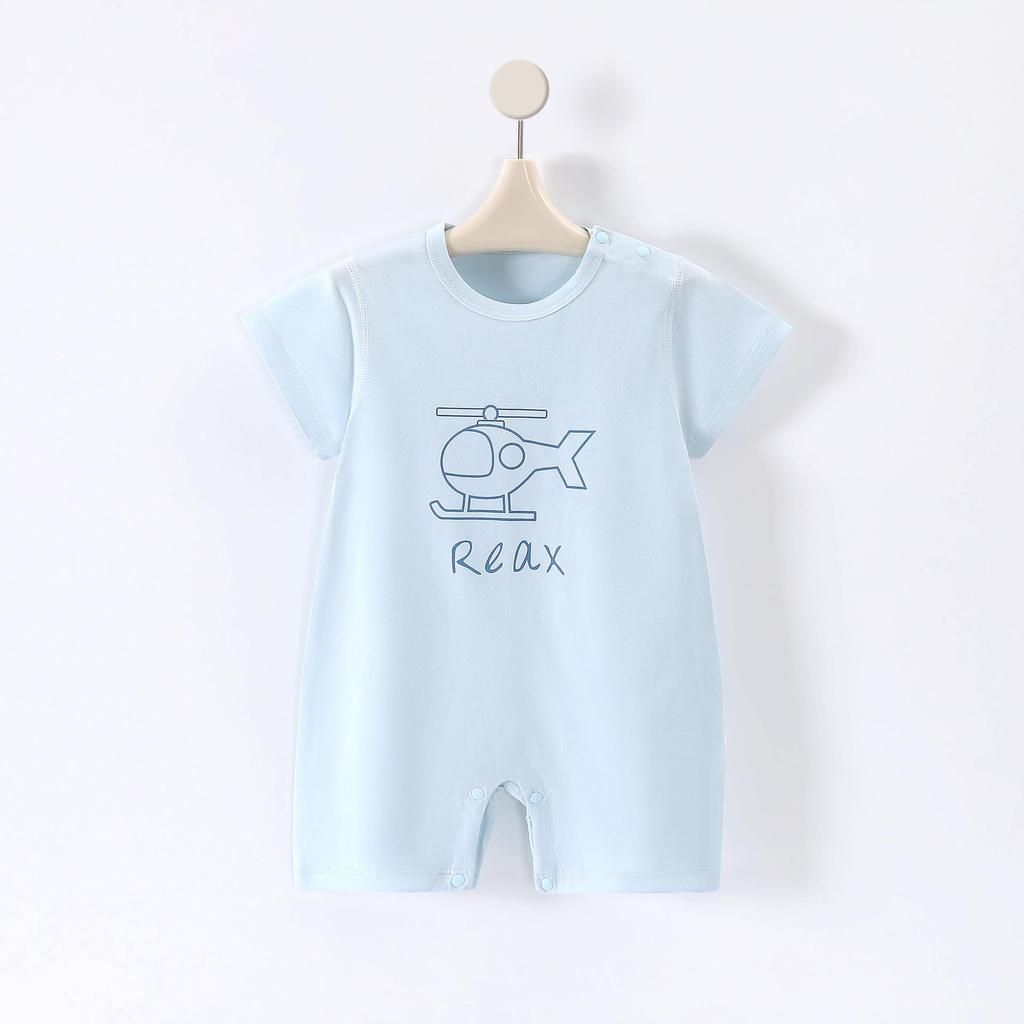 Newborn Baby Short-Sleeve Romper - Light Summer Jumpsuit for Boys