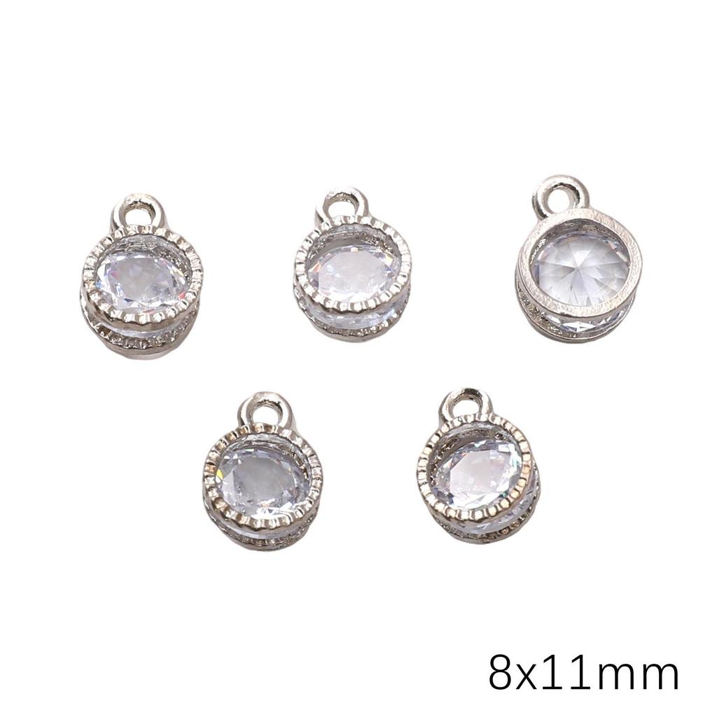 Alloy Charms Inlaid Zircon Heart Star Rhinestone Pendant Accessory For DIY Earring Necklace Accessories