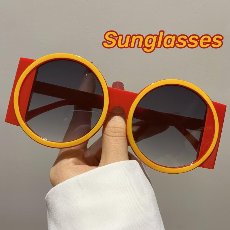 

2024 Новые круглые солнцезащитные очки с большой оправой, персонализированные нерегулярные цветные контрастные солнцезащитные очки для женщин, солнцезащитные очки UV400
