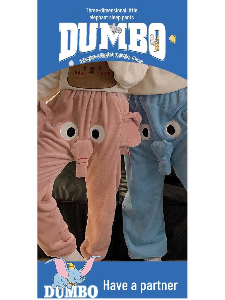 Podzimní/Zimní 3D Roztomilé Sloní Vzor Spací Kalhoty - Unisex, Volný Střih, Ležérní