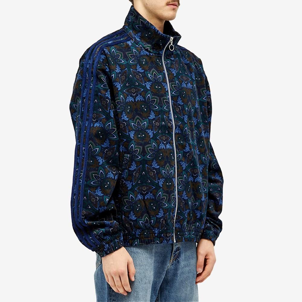 Adidas Originals Corduroy Track Top Printed Sports Jacket Men Jacket Dark-Blue IS5274