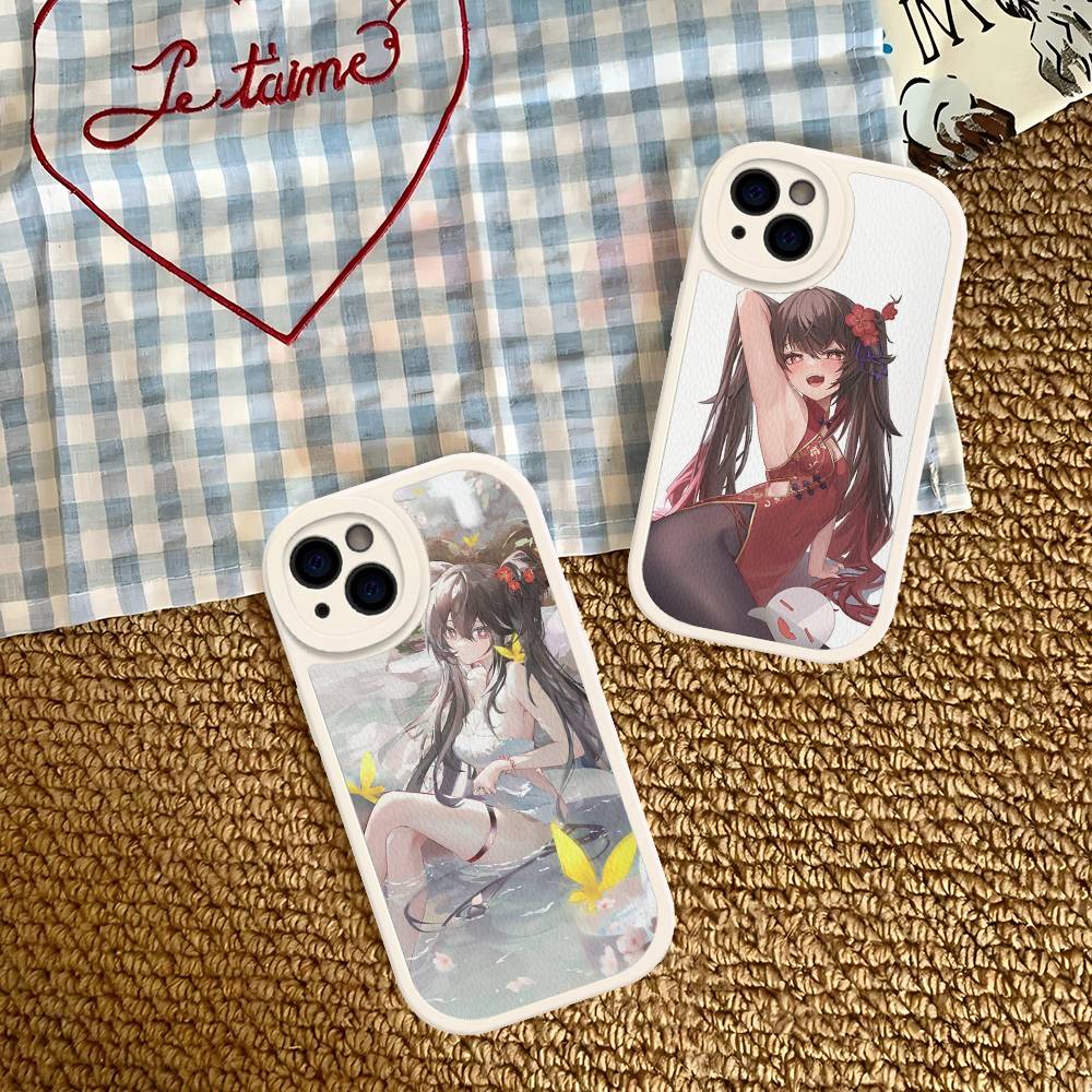 Hu Tao Genshin Impact PU Leather Phone Case For iPhone 16 15 14 13 12 11 Pro Max Plus Back Fundas