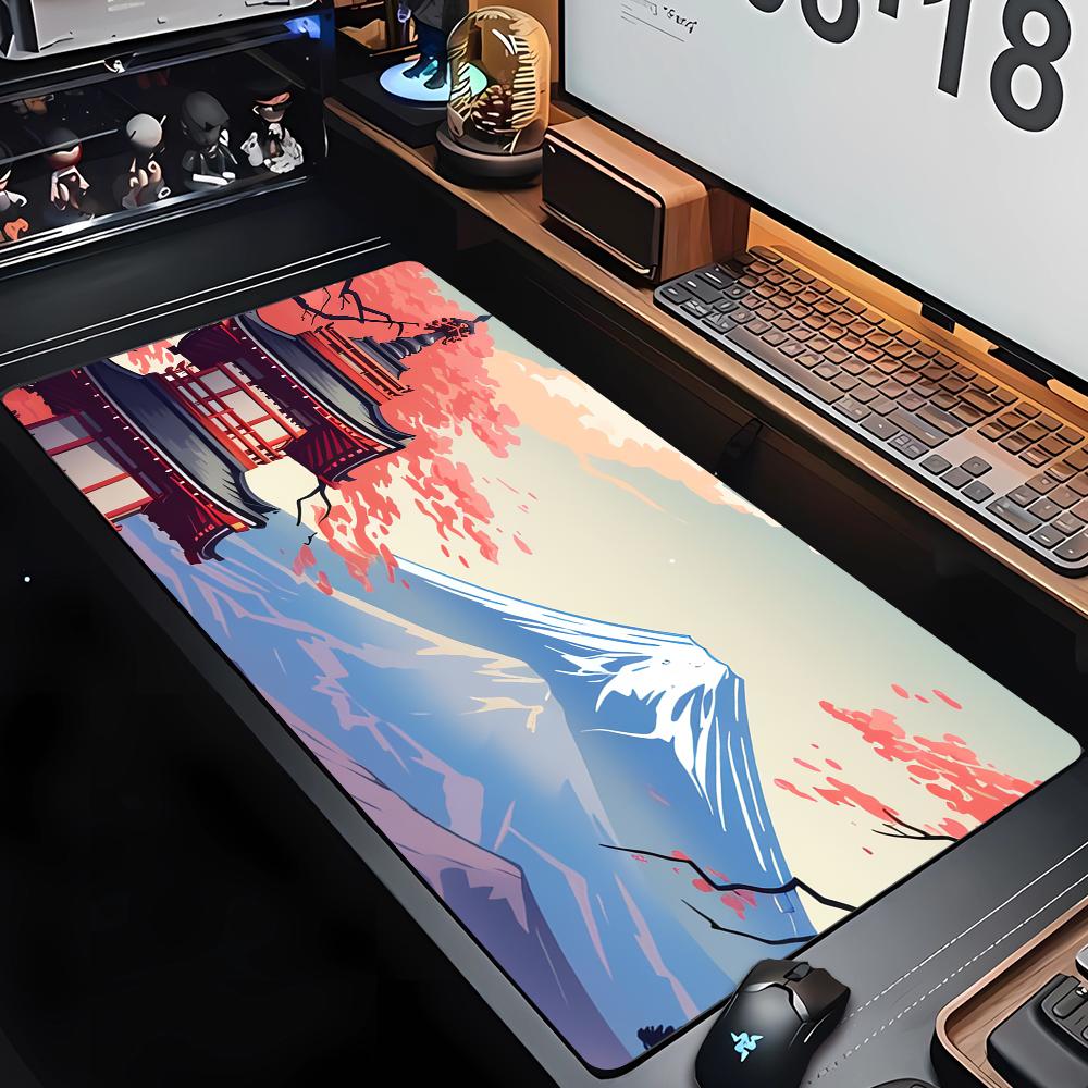 1000x500mm Home New HD Mousepad Sakura Japanese Cherry Blossom Mousepad Game keyboard pad Non-Slip Office PC Mount Fuji Mice Pad