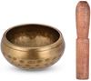 Tibetan Singing Bowl, Brass Meditation Bowl with Wooden Mallet, Traditional Striking Set for Yoga and Mindfulness (s)