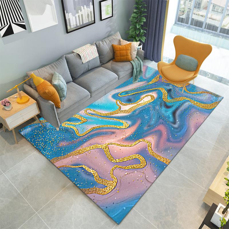 1PC Marble texture printed Carpet Rug for Living Room Bedroom Home Sofa Decoration,Non-slip Floor Mat Floor mat