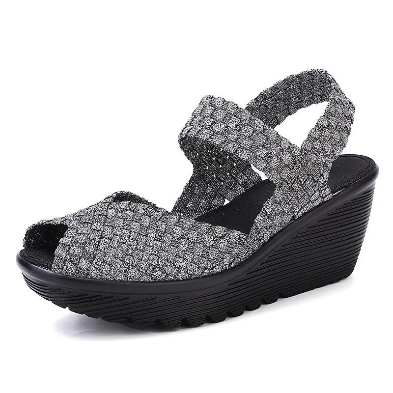 Fashion Women's Shoes Flat Platform Summer Woven Sneakers for Walking Femal Casual Loafers 5CM High Quality Tenis Women Zapatos De Mujer