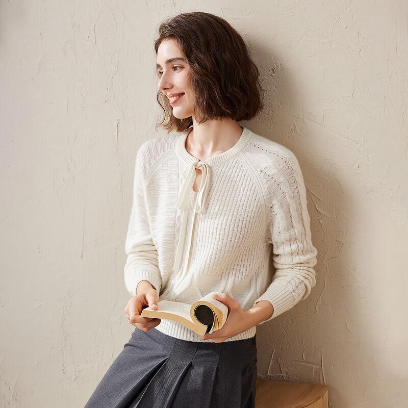 Kemengboka Women's Round Neck Thickened Cashmere Pullover Sweater