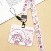 Horizontal Cute Cartoon Push Pull Card Covers Bus Card Sleeve Game Cards Case Credit Card Holder Lanyard Work Permit Holder