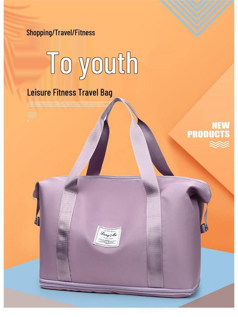 Women's Lightweight Large-Capacity Travel Bag for Short-Distance and Sports Trips
