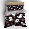 White dogs, pink roses. Bedding sets Duvet cover sets Duvet covers Pillowcases(1* Duvet Cover 2* Pillowcases without duvet insert)