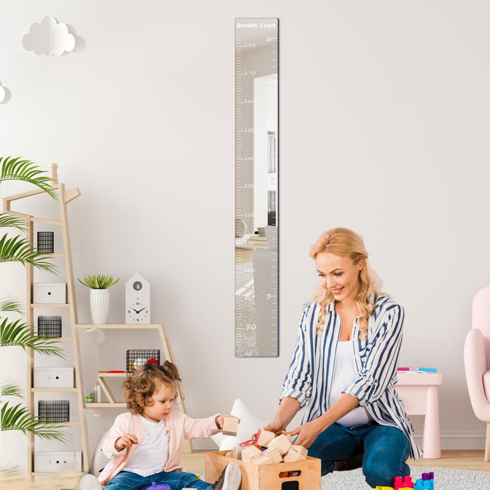 Growth Chart Mirror For Kids Shatterproof Full Body Toddler Mirror For Nursery Bedroom Playroom Wall Decor Mirror