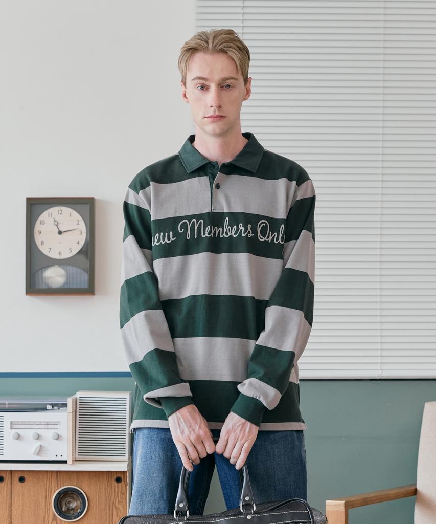 CREW MEMBERS ONLY Heritage Stripe Polo Green