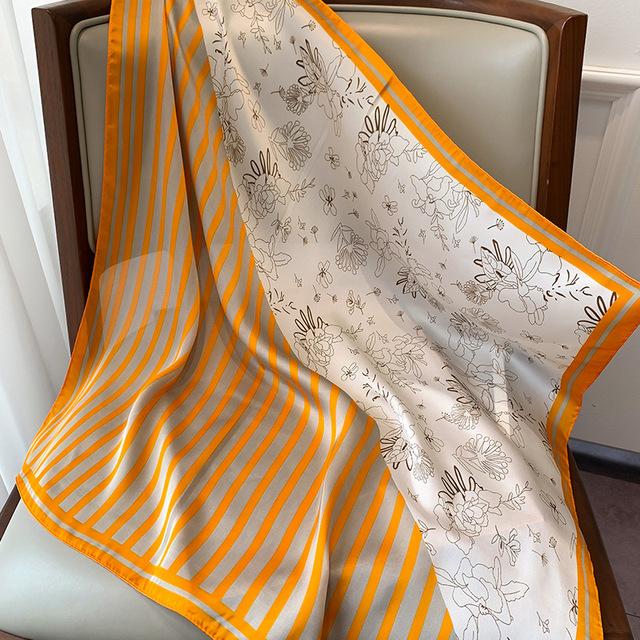 Neue 70*70cm Silk Satin Haar Schal Frauen Taschentuch Gedruckt Weibliche Quadratischen Kopf Bandana Kleinen Hals Schalldämpfer hijab Dame Mädchen