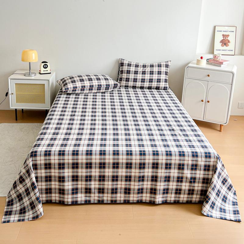 Cotton Polished Sheets Three-piece Set, Pure Cotton Student Dormitory Single Skin-friendly Sheets Three-piece Set