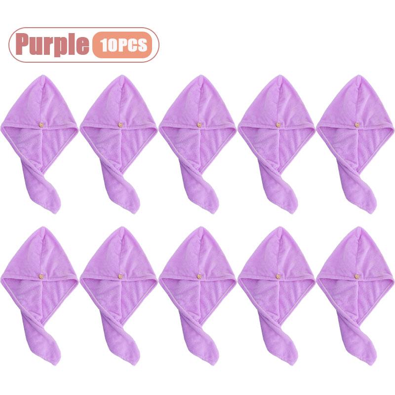 1-10PCS Womens Hair Drying Turban Coral Velvet Quick Dry Towel Cap Long Hair Shampoo Bathroom Toiletries Wraps Accessories