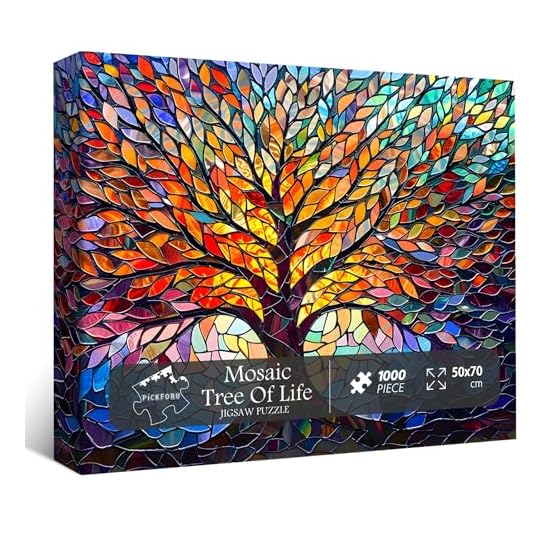 PICKFORU Stained Glass Puzzle Tree of Life Puzzle for Adults 1000 Pieces Impossible Hard Difficult C