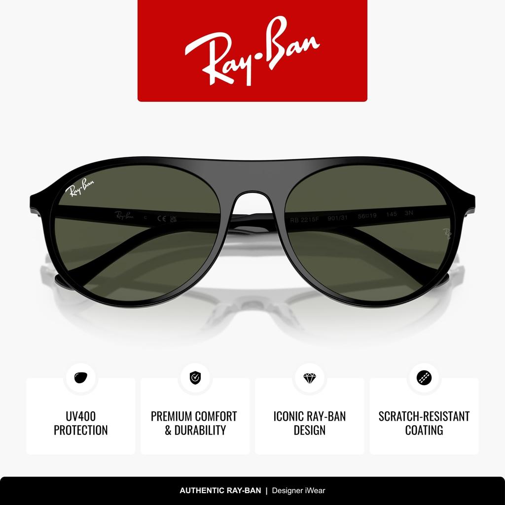 Sunglasses 0RB2215F BLACK GREEN Asian Fit Polarized [Ray-Ban] 901/3156