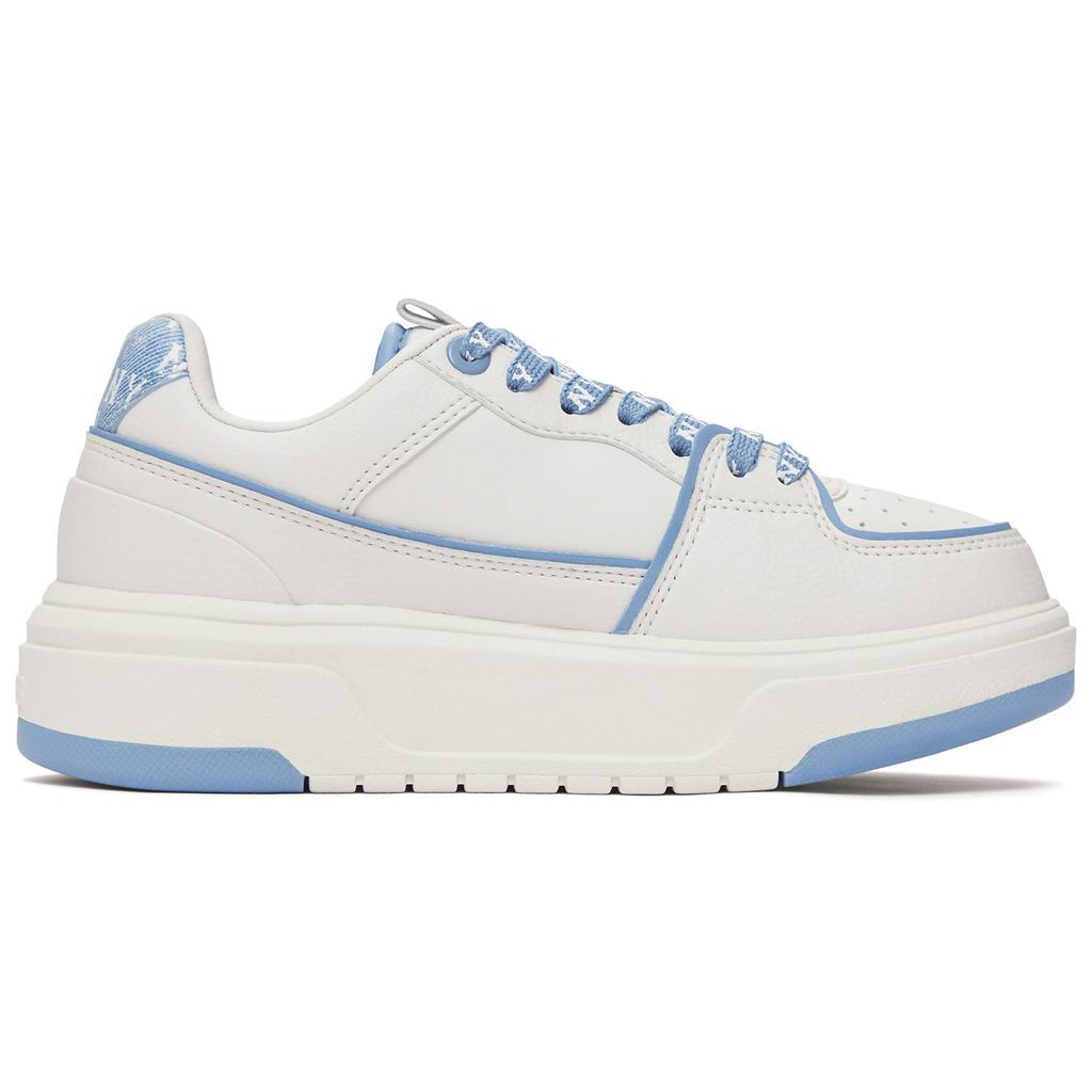 New MLB New York Yankees Anti-Slip Wear-Resistant Low-Top Skateboard Shoes Unisex White Blue 3ASXD025N-50BLS