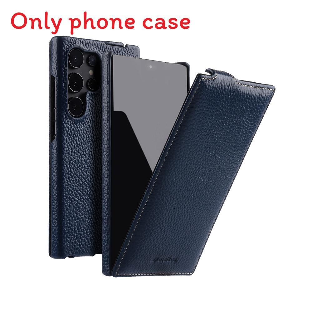 

For Samsung Galaxy S25 Ultra Leather Flip Case With Scratchresistant Surface And Support For Customization синій