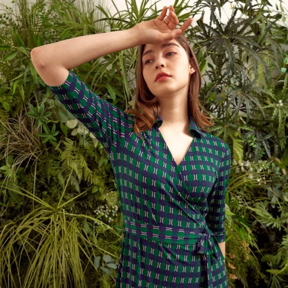 Lipbbam Cleora Derosi Cara 3 4 Sleeve Long Wrap Dress Ldm11gv101