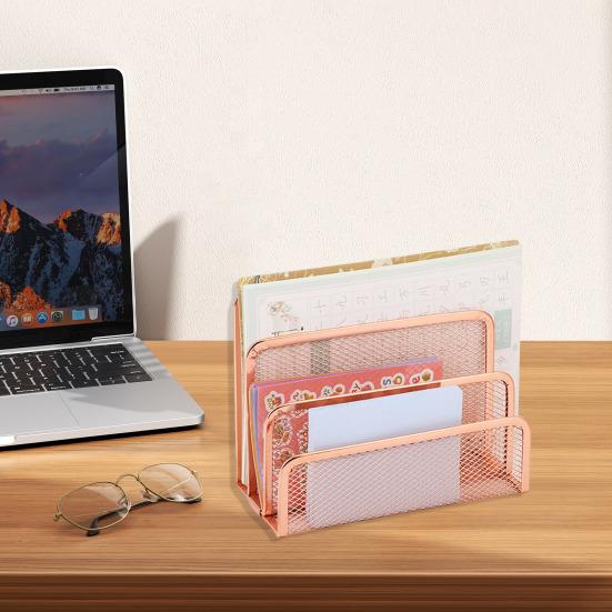 Настольный органайзер для почты металлический сетчатый сортировщик писем органайзер для файлов с 3 вертикальными отделениями для офисных принадлежностей 964₽