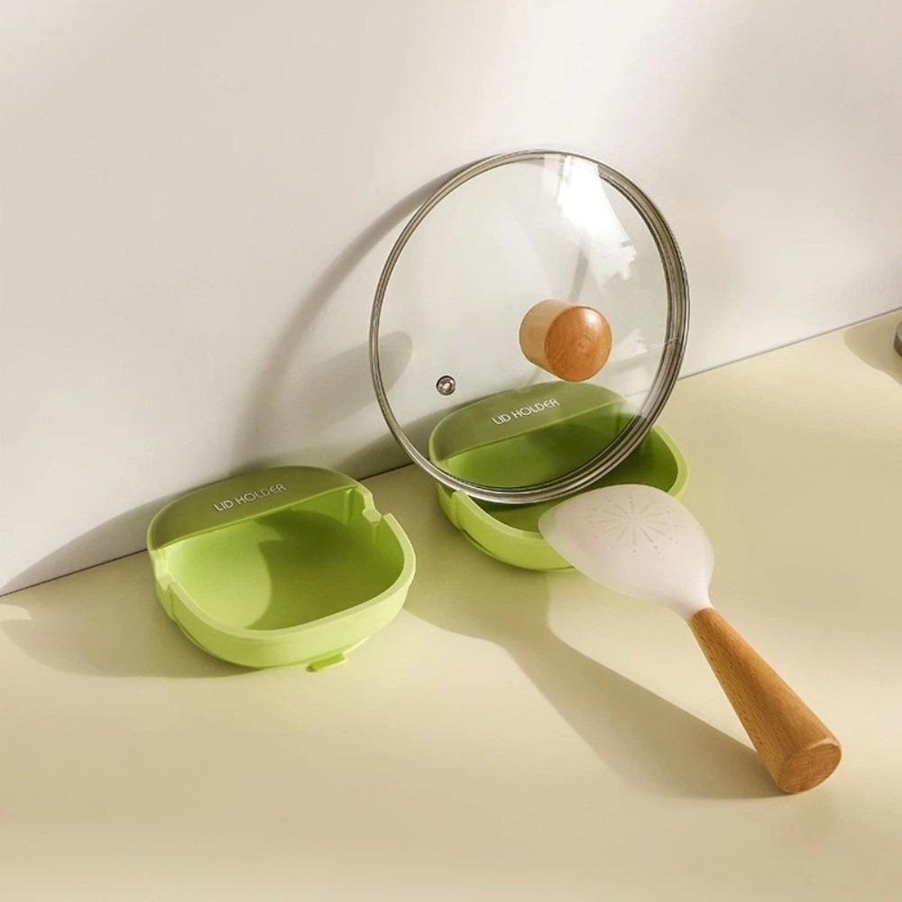 Suction Cup Spatula Storage Holder Hanging Soup Spoon Rack Stove Top зелёный