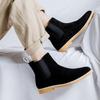 mens casual cow suede leather boots black beige shoes cowboy ankle boot youth street style spring autumn chelsea botas zapatos