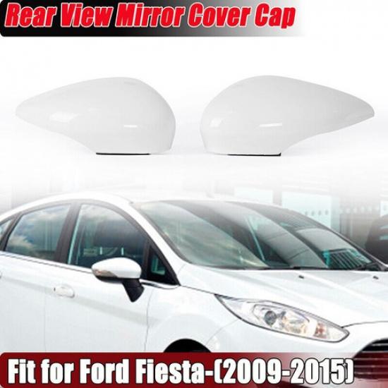 

For 2011-2017 Ford Fiesta Left&Right Side Rearview Mirror Cover Caps Trim White