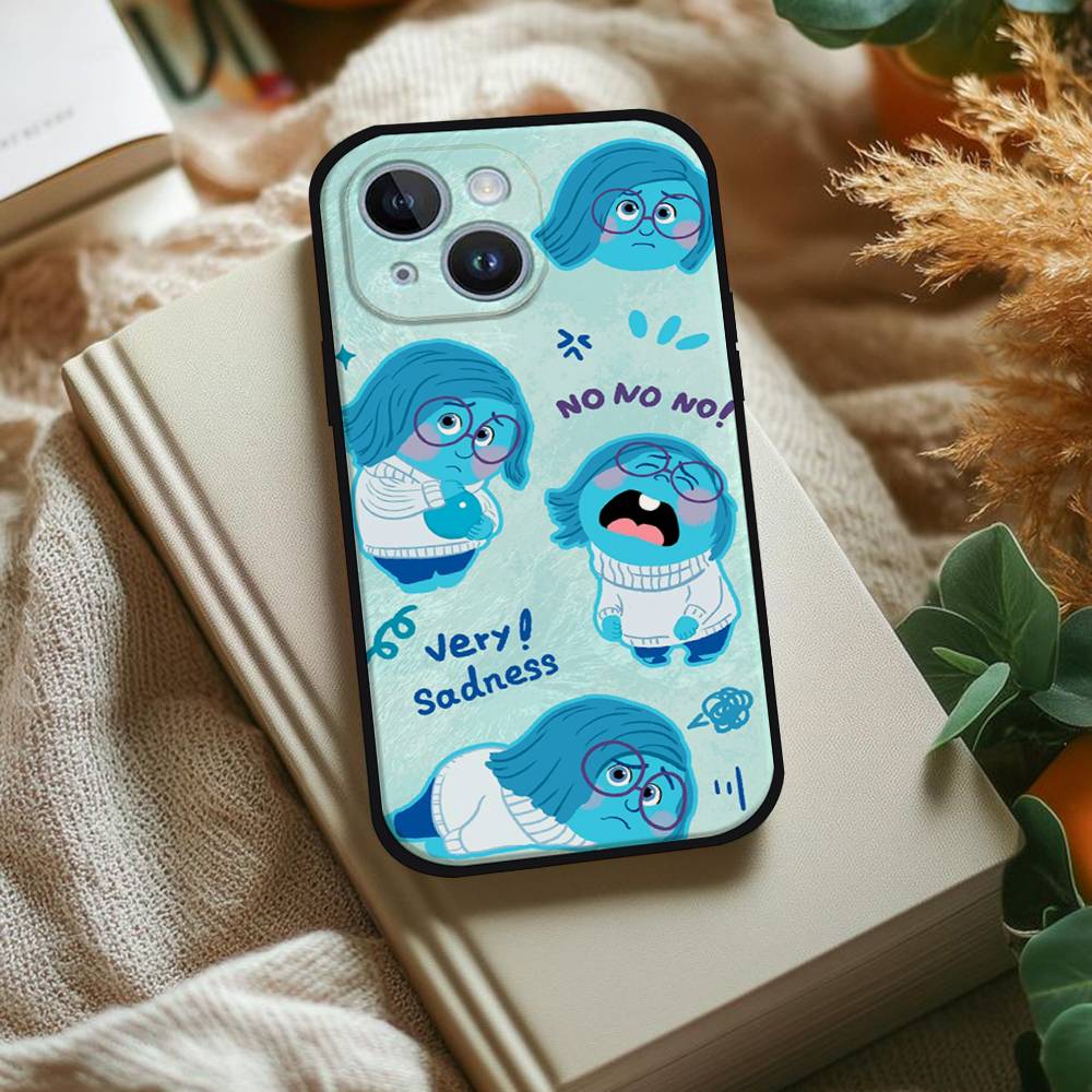 I-Inside Out 2 Family Phone Case For IPhone 1716 15 14 13 Pro Max 11 12 Mini X Xs XR Black Silicone Cover