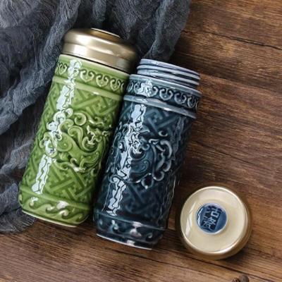 ACERA LIVEN Double-Layer Prosperity Dragon Portable Ceramic Cup