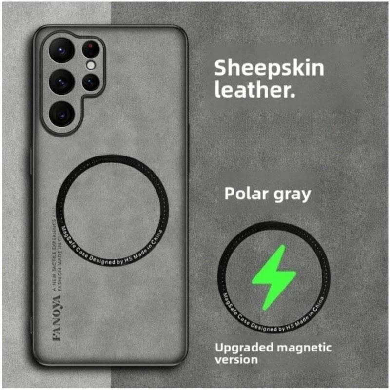 Sheepskin Leather Shockproof Case for Samsung S26 Ultra S26+Plus Magnetic Wireless Charging Phone Back Cover for Galaxy S26Edge