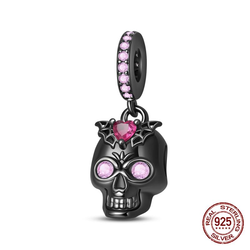 100% Coppernew Halloween Series Charm Pumpkin Skull Beads Fit Originalbracelet Diy Jewelry Making Gifts