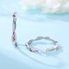 S925 Silver Simple Colored Stone Hoop Earrings For Women Fashion Versatile Jewelry Accessories