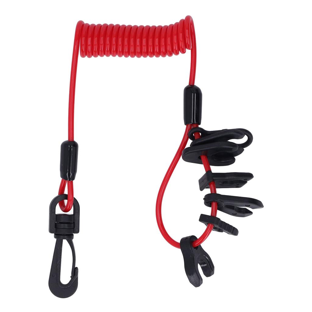 Boat Engine Switch Lanyard Safety Tether Emergency Stop Spring Wire PU for Replacement