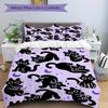 3pcs Black Cat Pattern Bedding Set, Ideal for Home Use, Suitable for Bedroom Decor (1*Duvet Cover + 1/2*Pillowcases, No Core) yy250821200