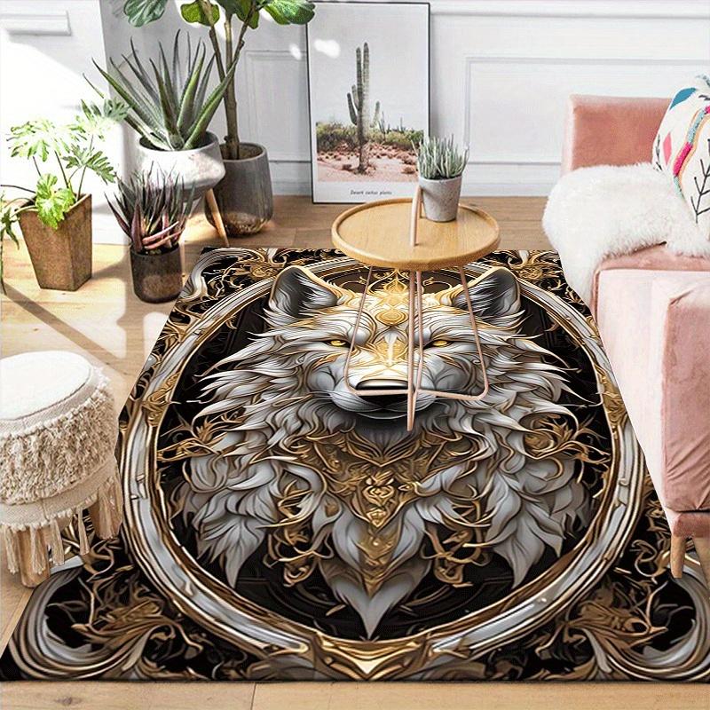 1pc Serious Fox Print Design Area Rug - Soft, Anti-Slip, and Durable Gaming Room Decor for Bedroom