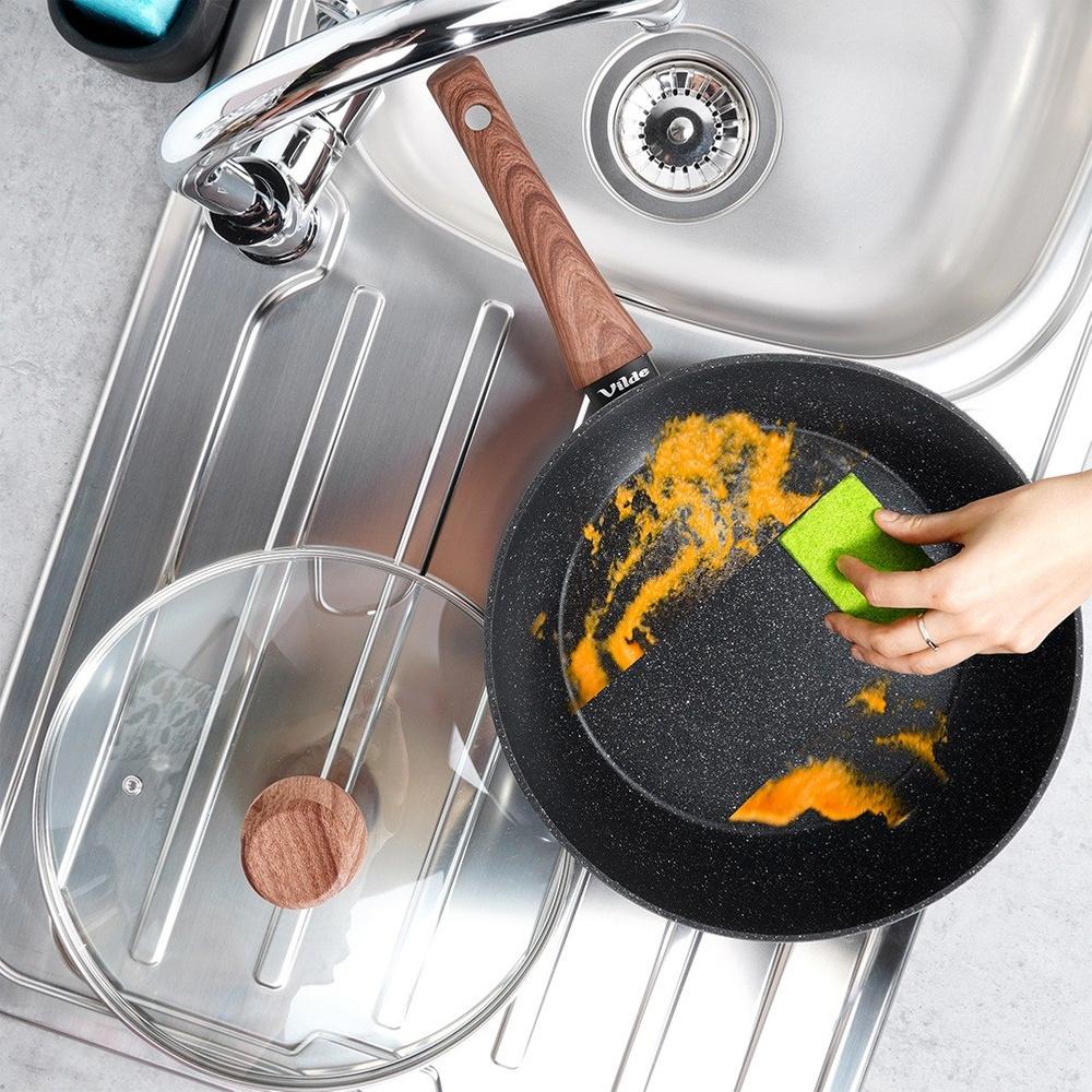 Granite Deep Frying Pan with Lid 28 cm